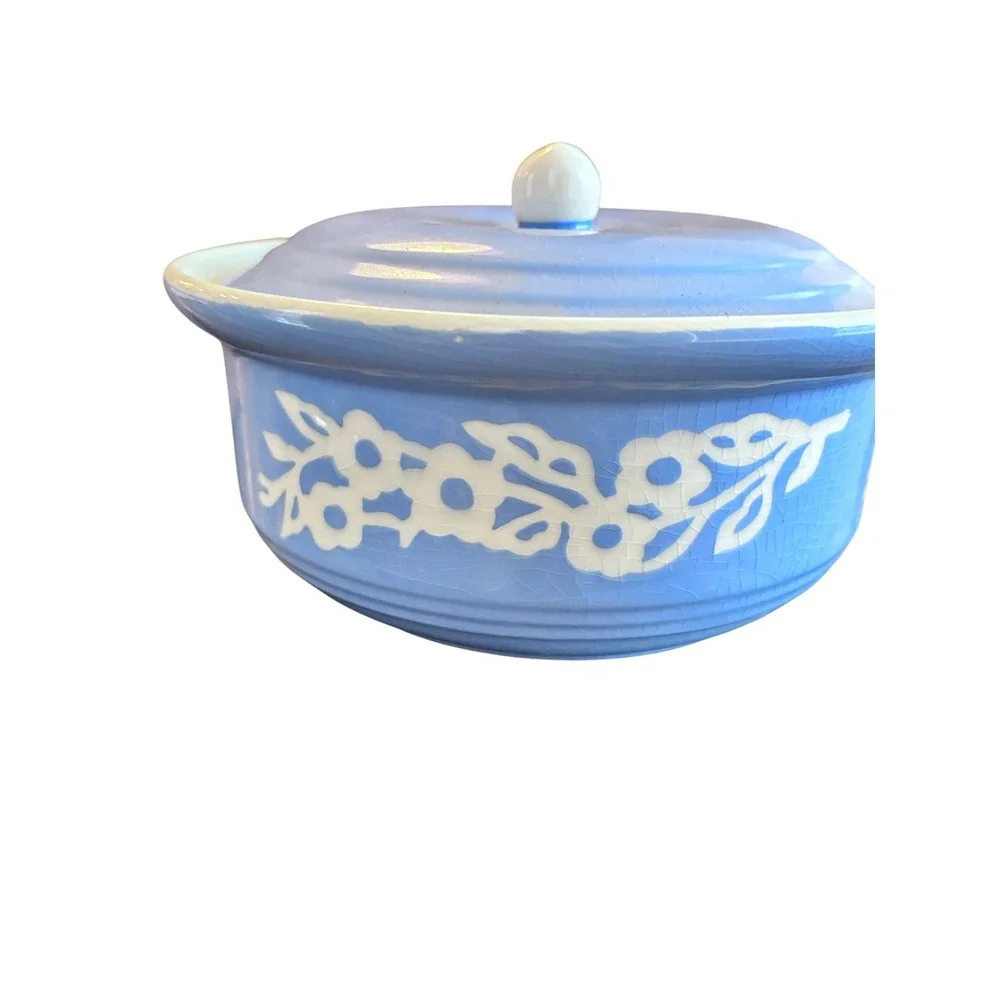 Harker Pottery‎ Cameoware -Dainty Flower Blue (Virginia)-8.5